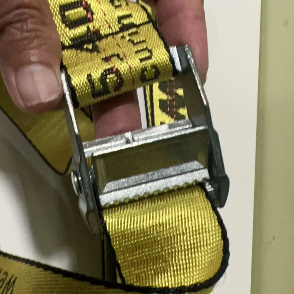 OFF-WHITE Industrial Belt Yellow Black Nylon Webbing Metal Buckle